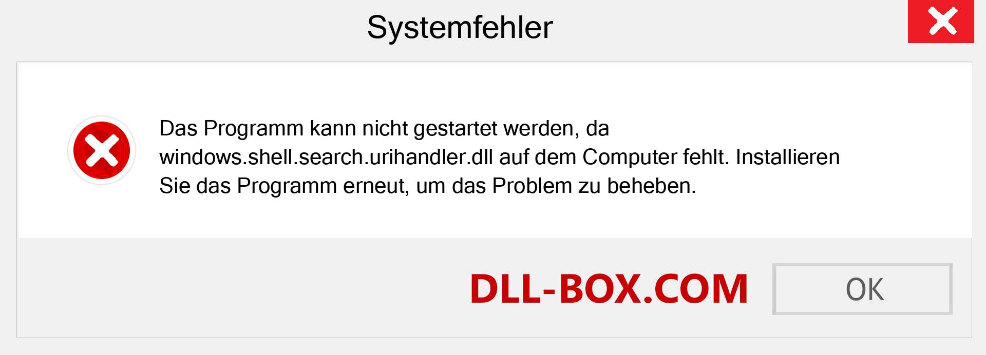 windows.shell.search.urihandler.dll-Datei fehlt?. Download für Windows 7, 8, 10 - Fix windows.shell.search.urihandler dll Missing Error unter Windows, Fotos, Bildern